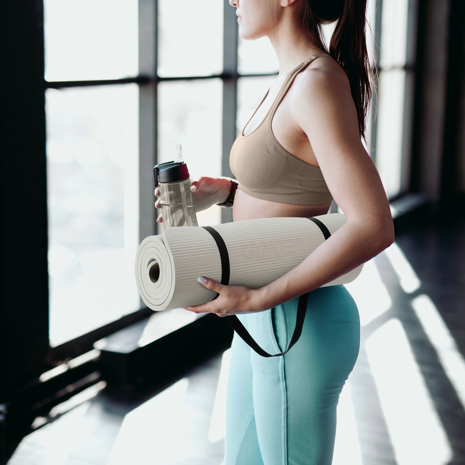 Килимок (мат) для фітнесу та йоги Gymtek NBR 1,5см світло-сірий — фото 5