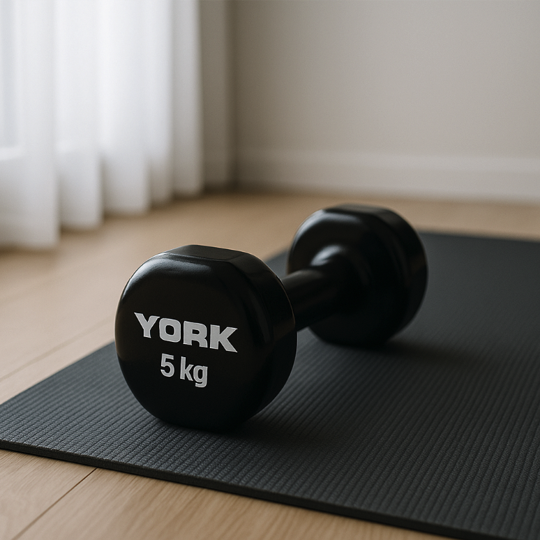 Гантелі для фітнесу вінілові круглі York Fitness 2х5кг чорний — фото 3