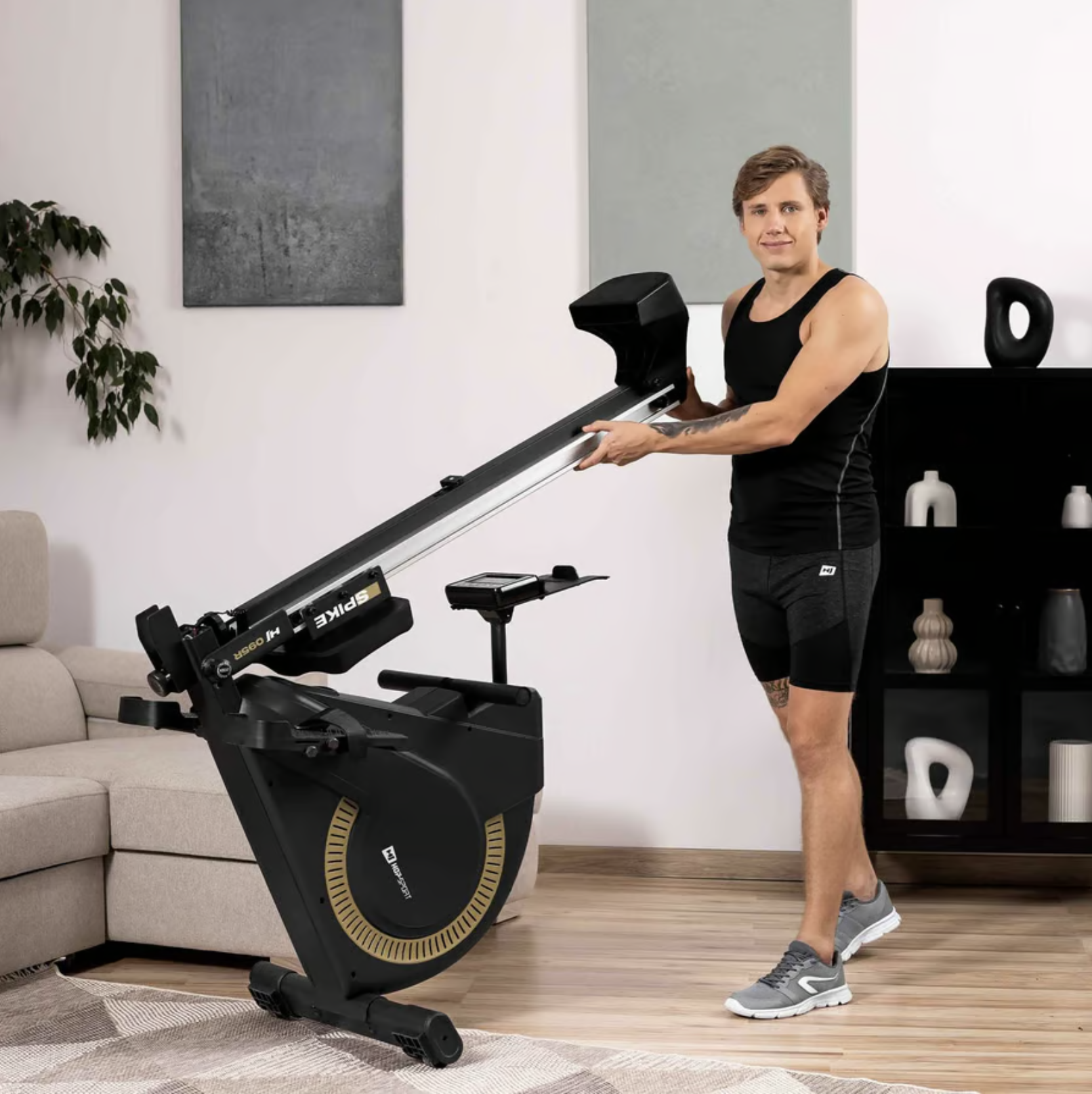 Гребний тренажер Hop-Sport HS-095R Spike золотий — мініатюра 7