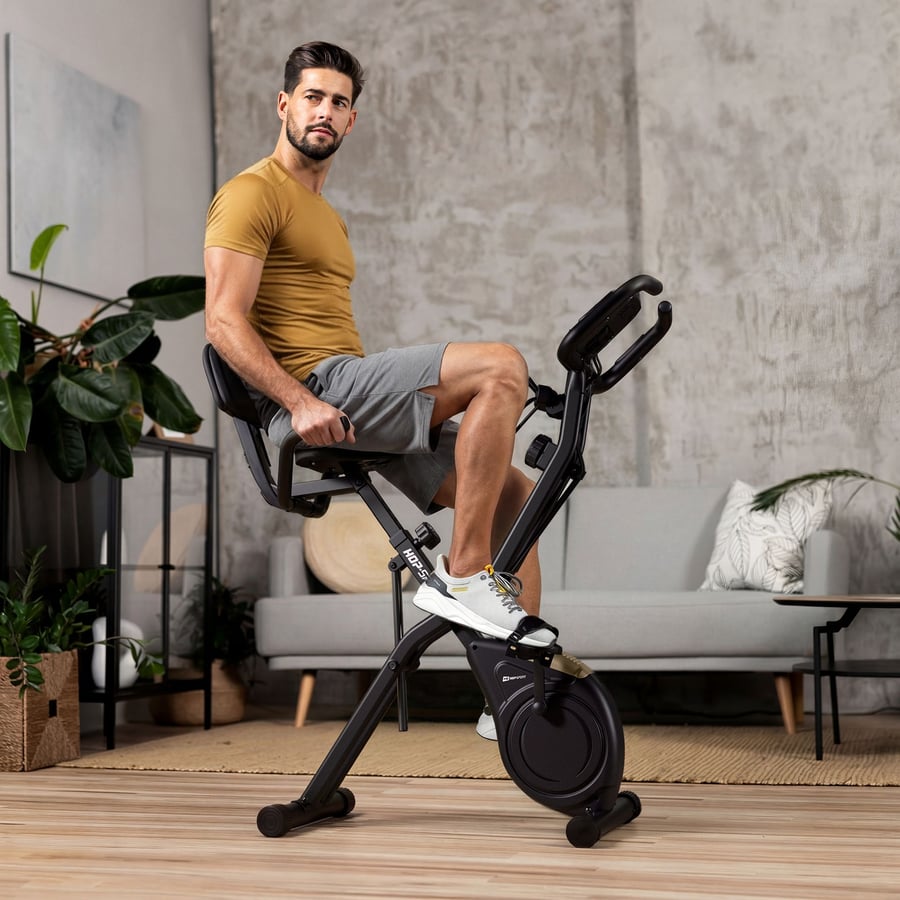 Велотренажер Hop-Sport HS-3030X Apeks X-Bike чорно-золотистий — фото 4