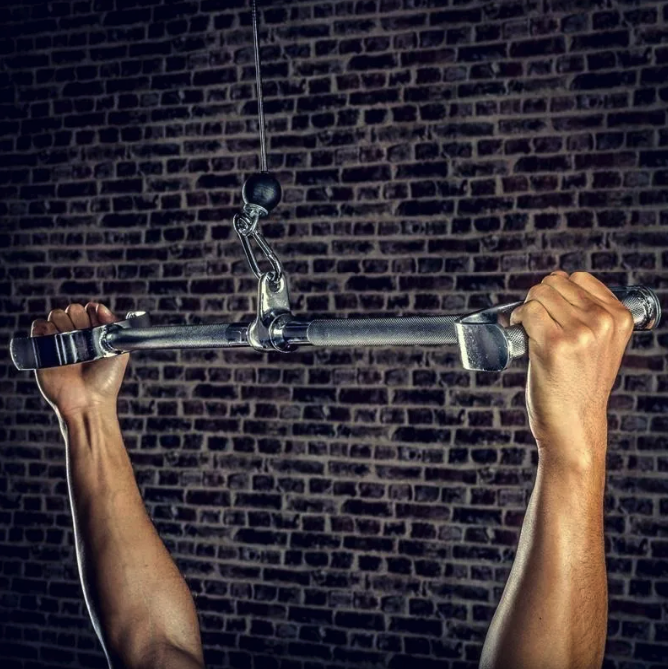 Ручка для верхньої тяги York Fitness 86см з паралельним хватом пряма, хром — мініатюра 6