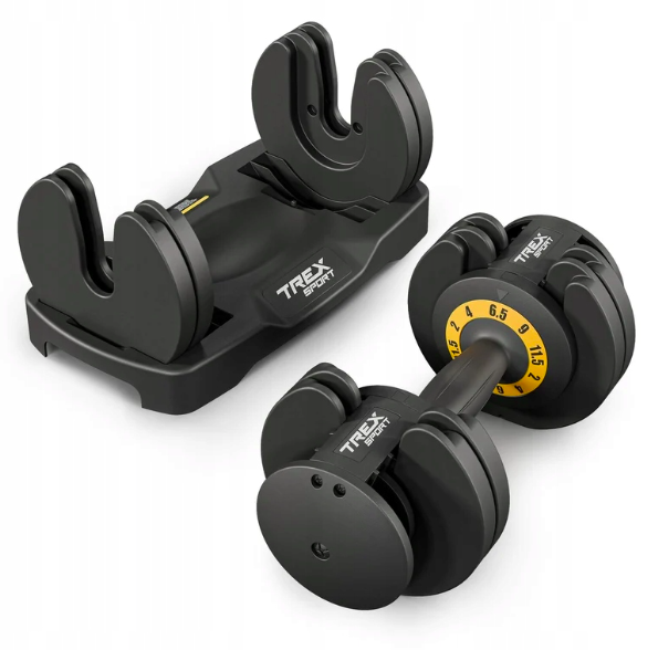 Гантель розбірна регульована Trex Sport 2-11,5кг чорний — фото 3