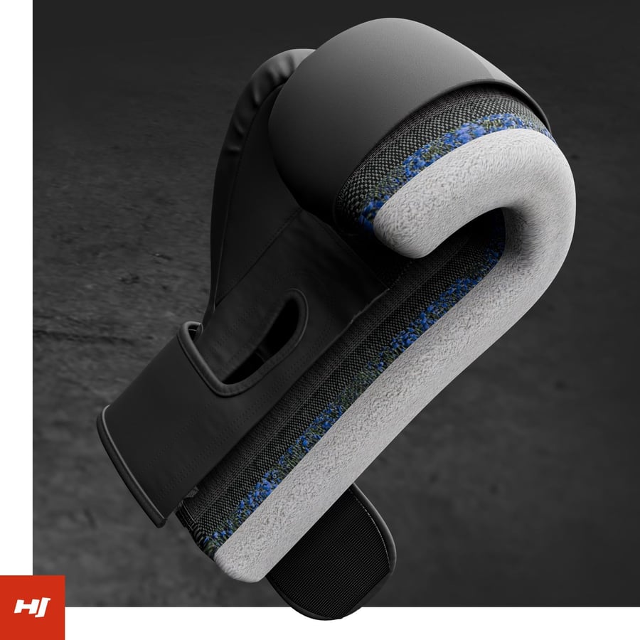 Боксерські рукавиці Hop-Sport HS-BG12 12oz чорні — мініатюра 6