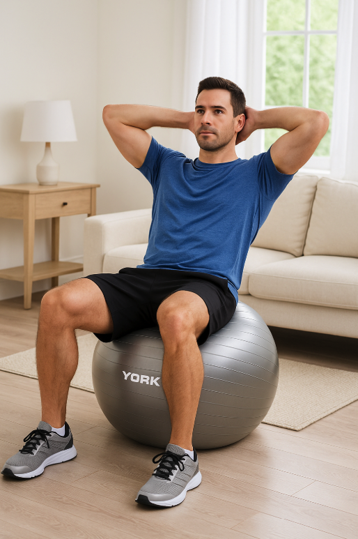 Фітбол York Fitness 75см сірий + насос — мініатюра 7
