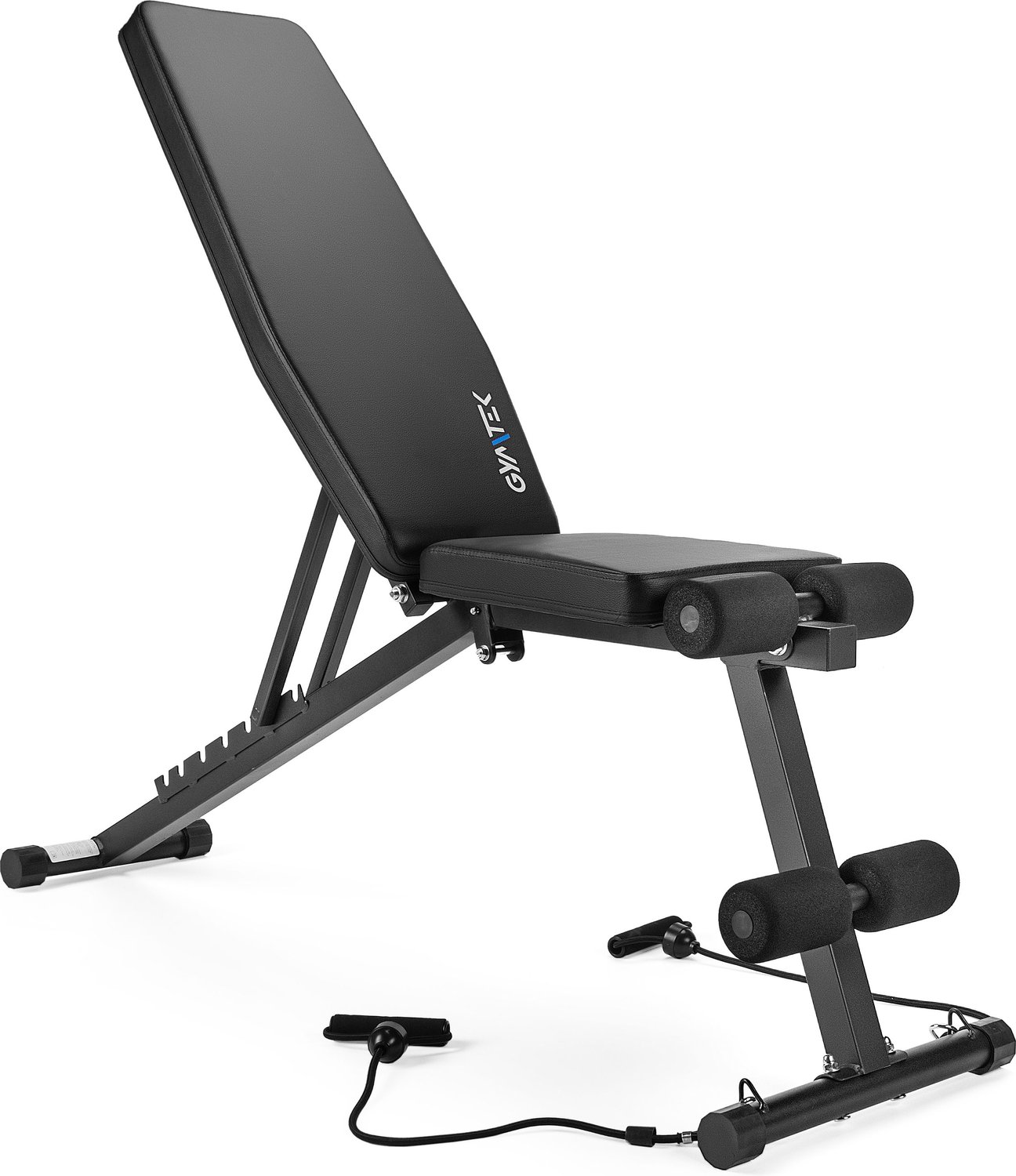 Складана регульована лава для тренувань Gymtek XL400 з еспандерами для дому — фото 2