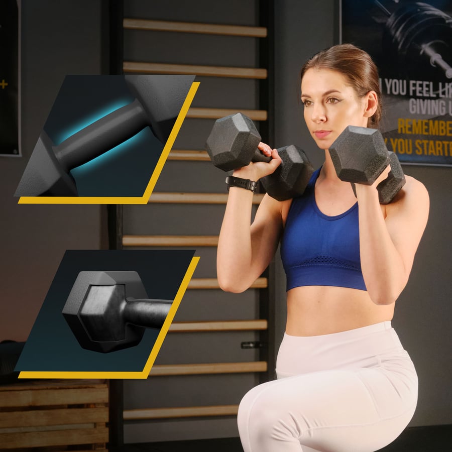 Гантелі для фітнесу композитні TREX Sport TX-008CD 2x8кг — фото 4