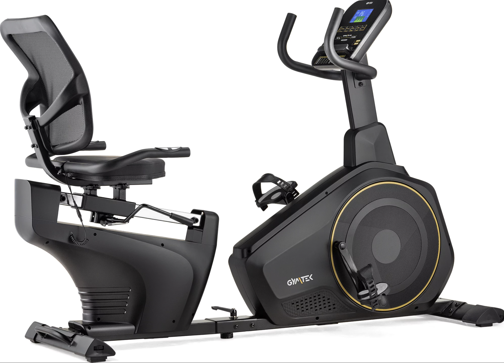 Горизонтальний велотренажер Gymtek XBR6000 електромагнітний золотистий — фото 3