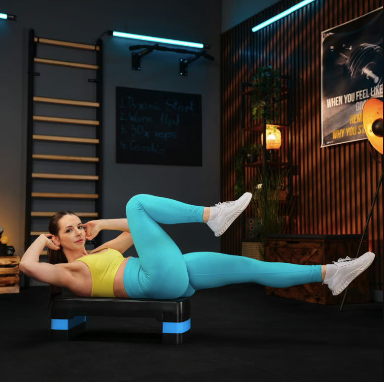 Степ платформа Trex Sport TX-030AS 3 рівнева чорно-блакитна — мініатюра 7