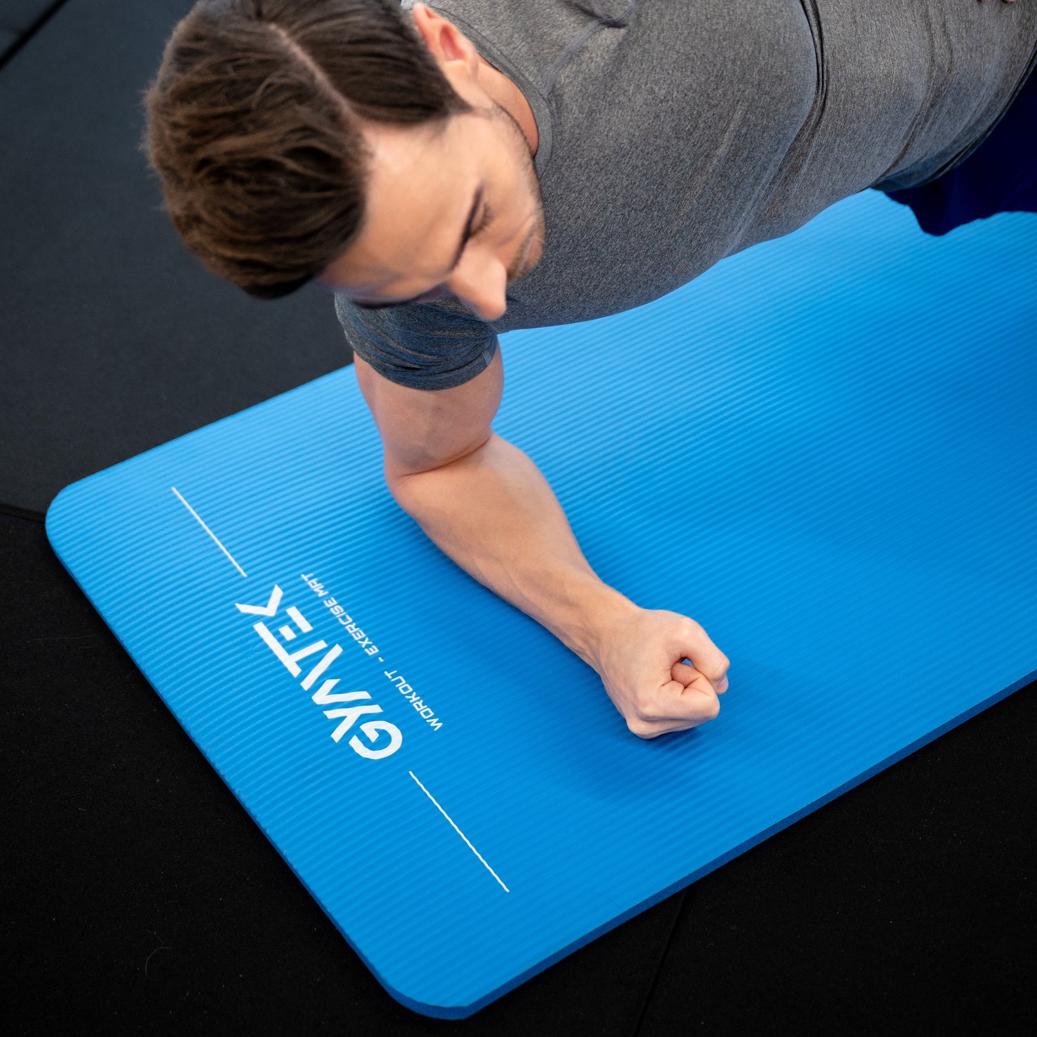 Килимок (мат) для фітнесу та йоги Gymtek NBR 1,5см голубий — фото 5