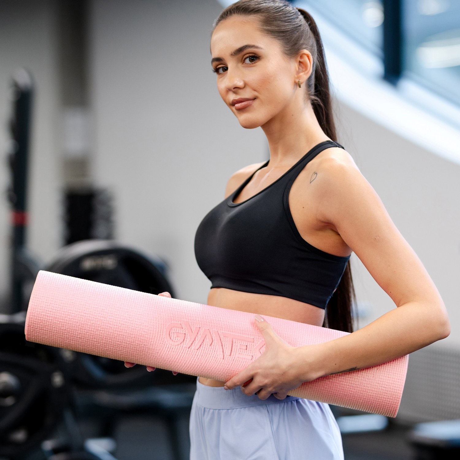 Килимок (мат) для фітнесу та йоги Gymtek 0,5см рожевий — мініатюра 8