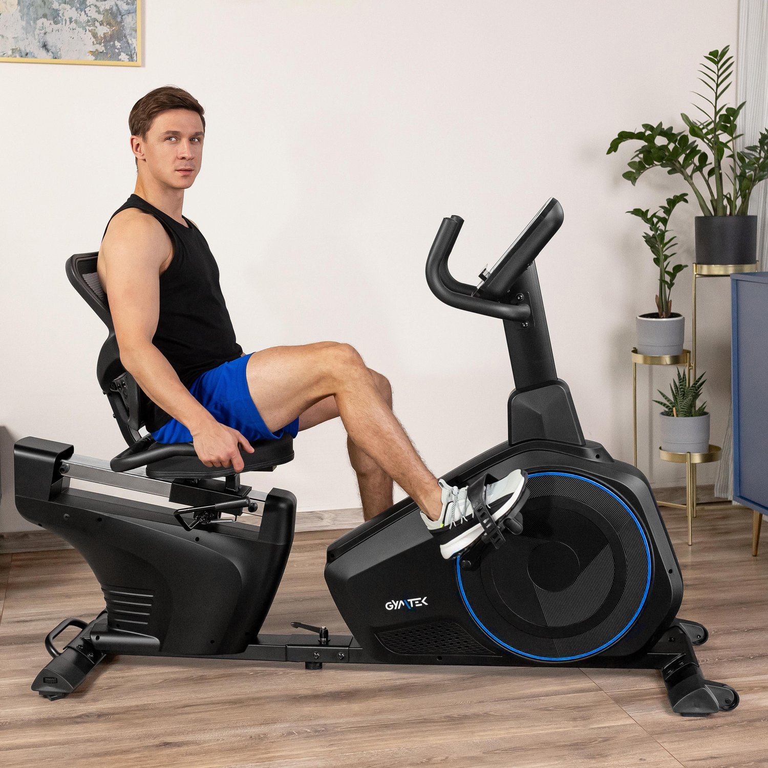 Горизонтальний велотренажер Gymtek XBR6000 електромагнітний синій — мініатюра 6