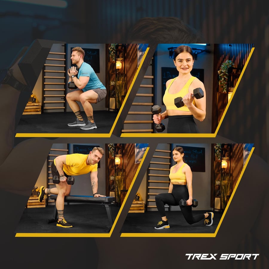 Гантеля шестигранна прогумована TX-125RD Trex Sport 12,5кг — мініатюра 6