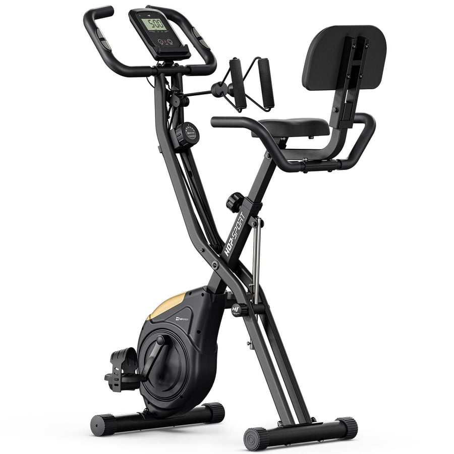 Велотренажер Hop-Sport HS-3030X Apeks X-Bike чорно-золотистий — фото 1