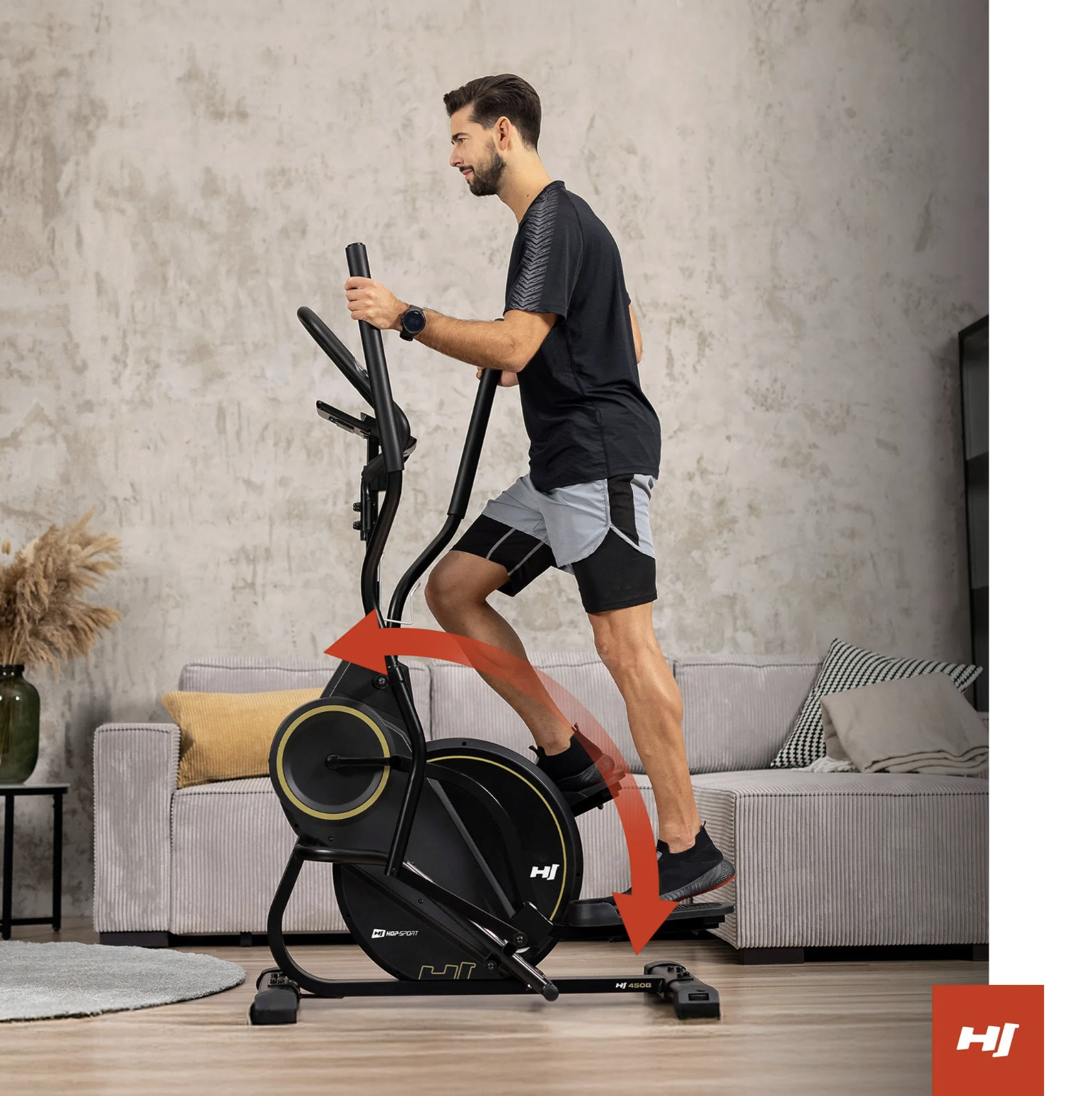 Орбітрек магнітний Hop-Sport HS-450B Dynamic чорно-золотистий — мініатюра 7