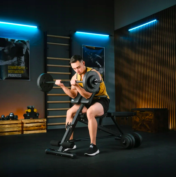 Лавка тренувальна Trex Sport TX-200B із партою Скотта — мініатюра 10
