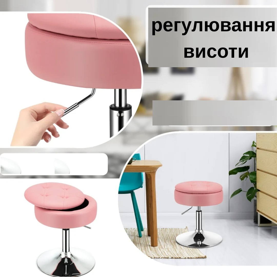 Крісло трансформер Costway Meri з місцем для зберігання рожевий — мініатюра 10