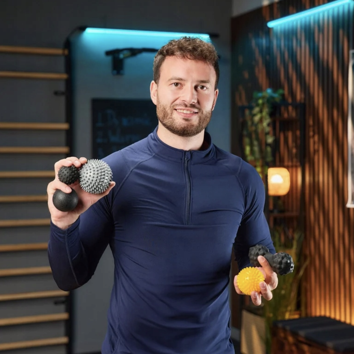 Набір масажних м'ячів Trex Sport TX-005MSC 5в1 для йоги та фітнесу EPP — мініатюра 9