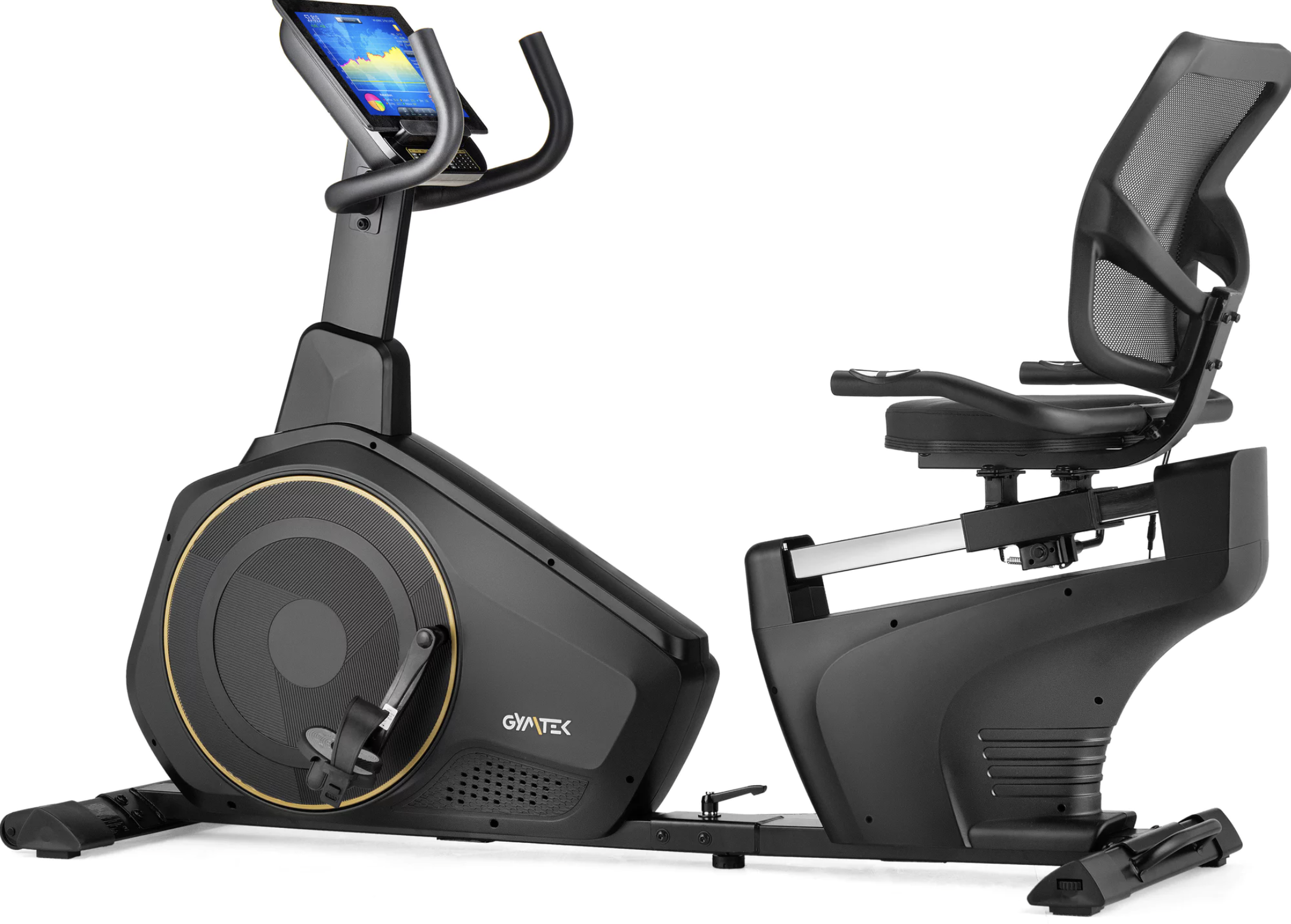 Горизонтальний велотренажер Gymtek XBR6000 електромагнітний золотистий — фото 2