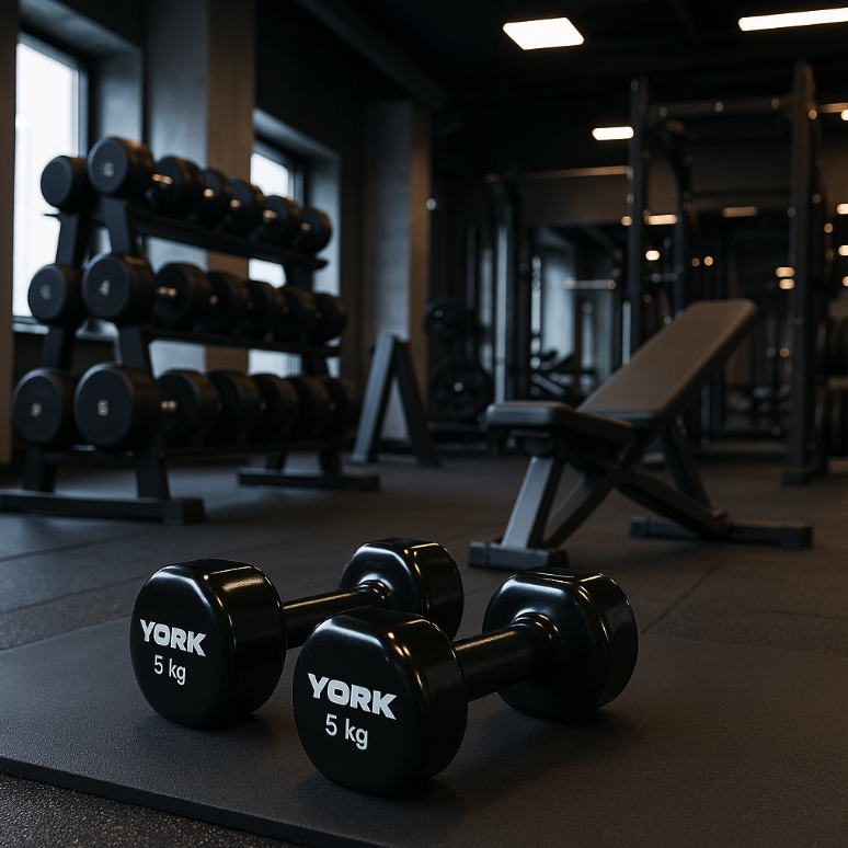 Гантелі для фітнесу вінілові круглі York Fitness 2х5кг чорний — фото 2