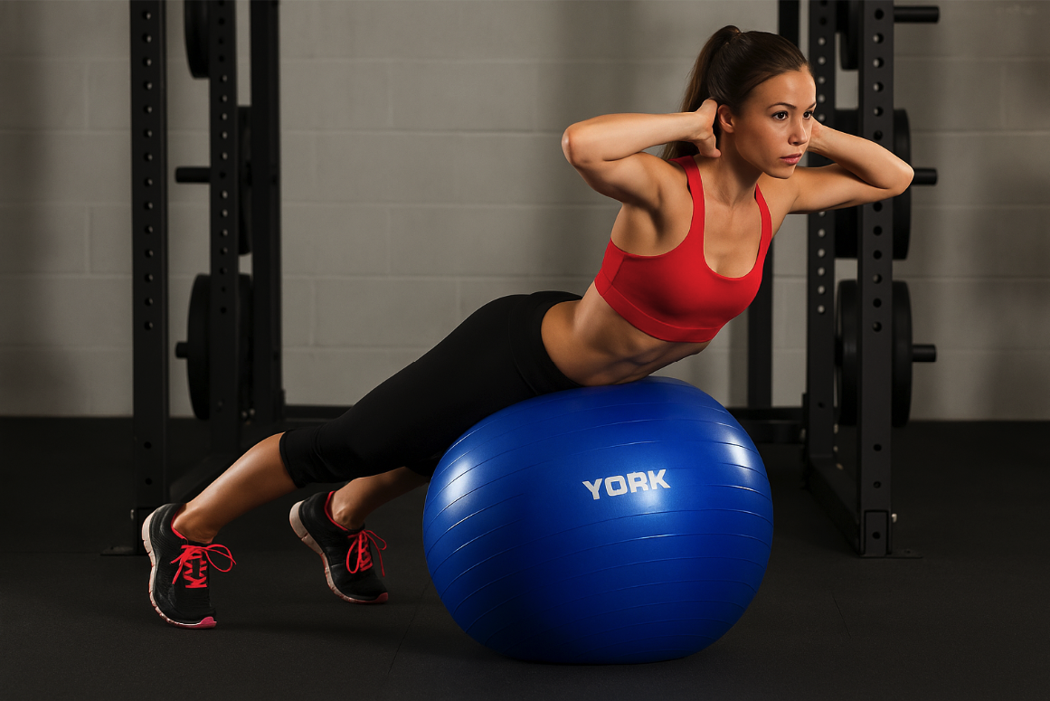 Фітбол York Fitness 65см синій + насос — мініатюра 6
