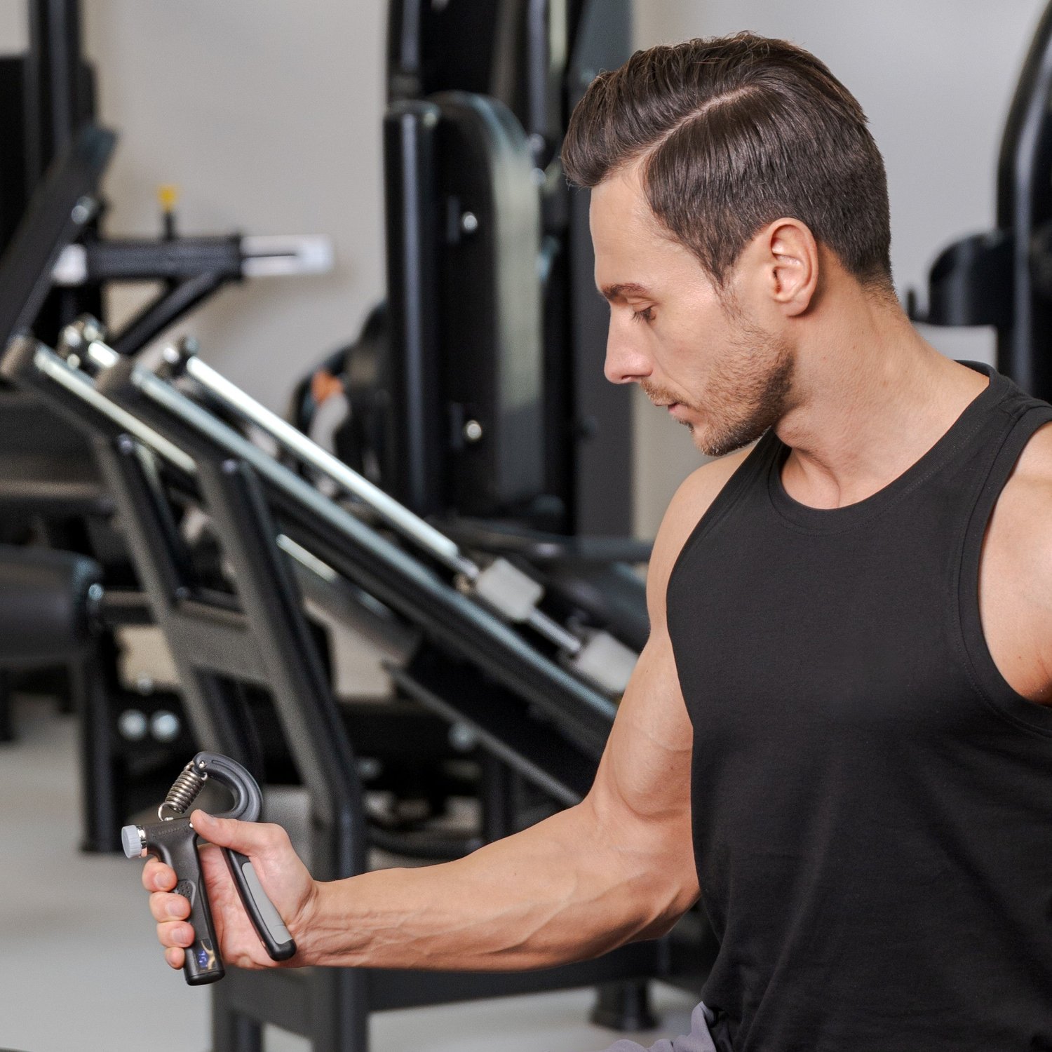 Еспандер регульований Gymtek 10-100кг з лічильником чорний — мініатюра 6