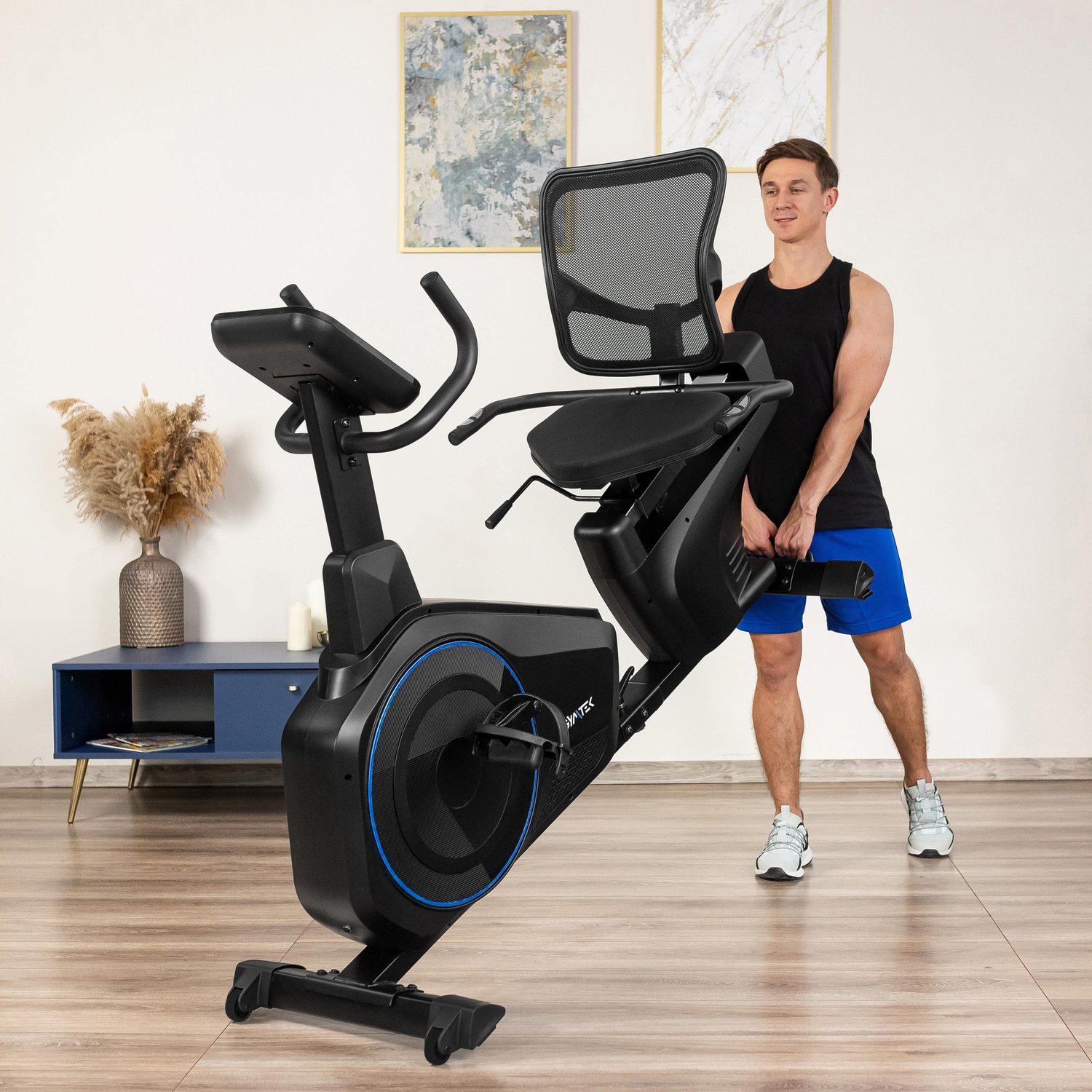 Горизонтальний велотренажер Gymtek XBR6000 електромагнітний синій — фото 3