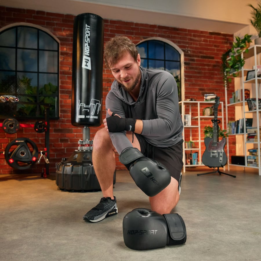 Боксерські рукавиці Hop-Sport HS-BG12 12oz чорні — фото 3