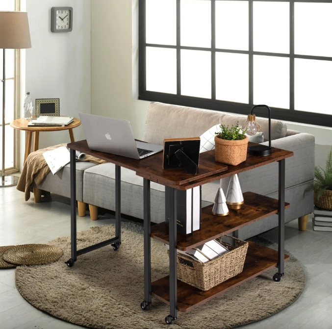Стіл L-подібний Costway King обертовий в стилі Loft — мініатюра 9