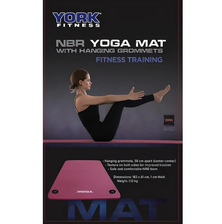 Мат для фітнесу з отворами York Fitness NBR 1см рожевий — фото 4