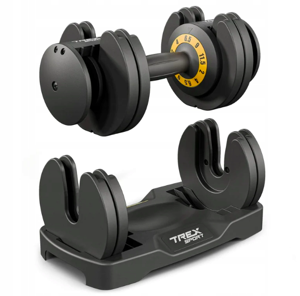 Гантель розбірна регульована Trex Sport 2-11,5кг чорний — фото 2