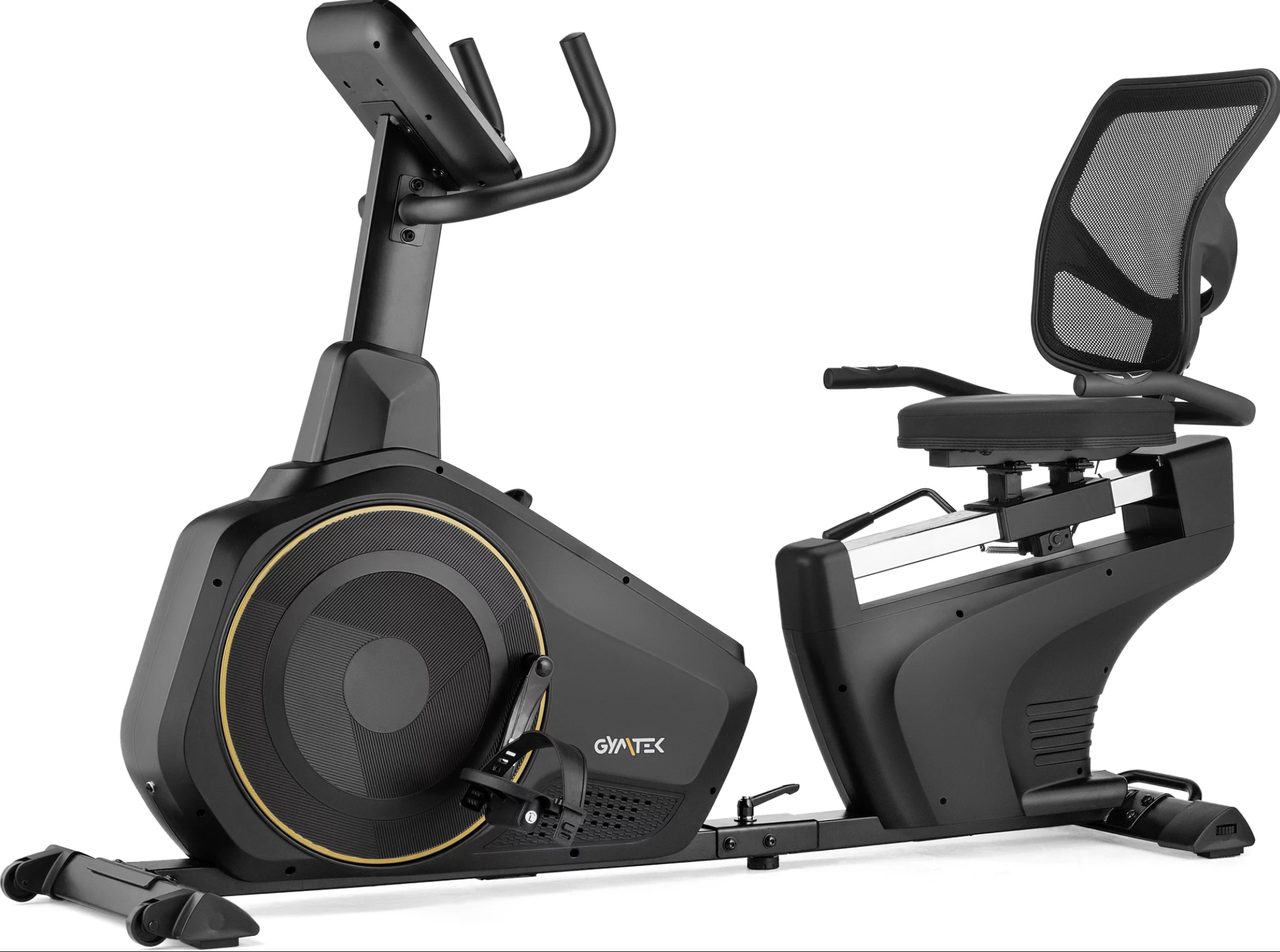 Горизонтальний велотренажер Gymtek XBR6000 електромагнітний золотистий — фото 4