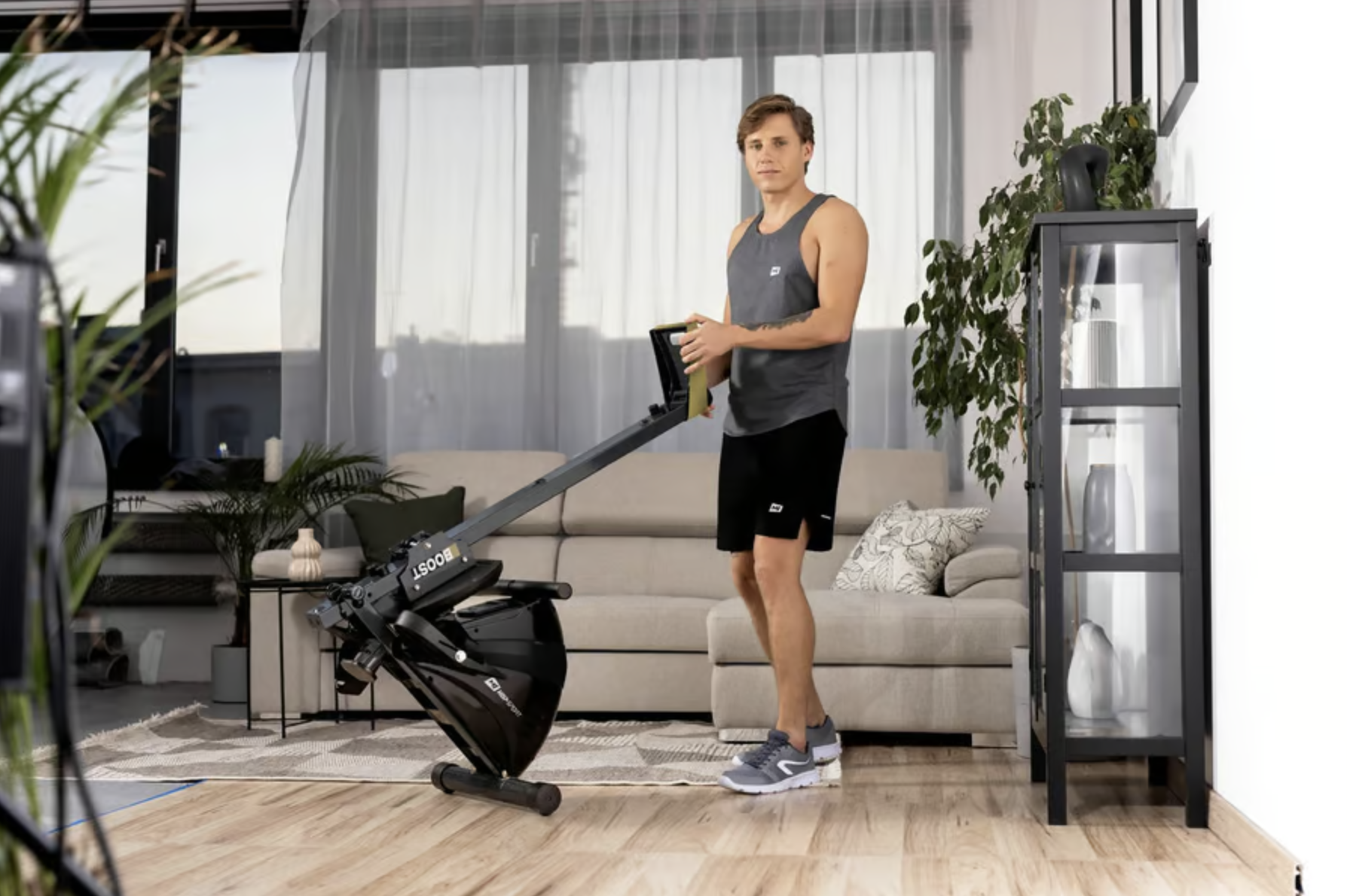 Гребний тренажер Hop-Sport HS-030R Boost золотистий — мініатюра 9