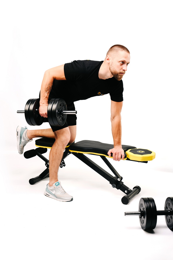Набір Besport PowerPro гантелі 2х21кг з лавою WB-002 — мініатюра 8