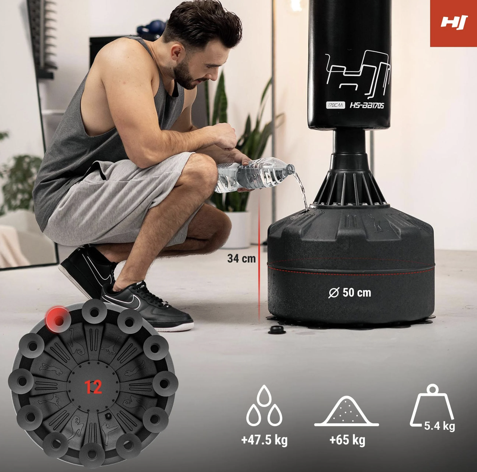 Боксерський мішок для підлоги Hop-Sport HS-BB170S — мініатюра 7