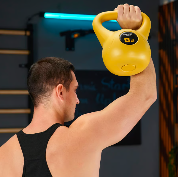 Гиря вінілова 8кг Trex Sport TX-008CKB жовта — мініатюра 10