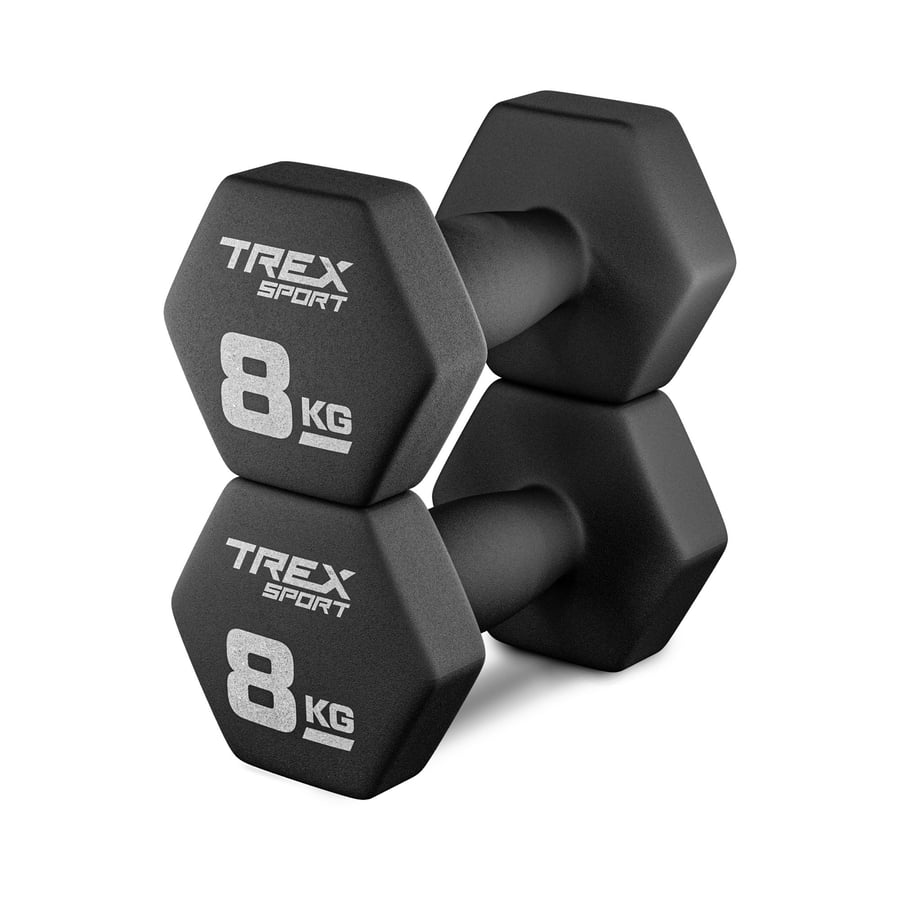 Гантелі для фітнесу неопренові TREX Sport TX-080VD 2x8кг — мініатюра 6