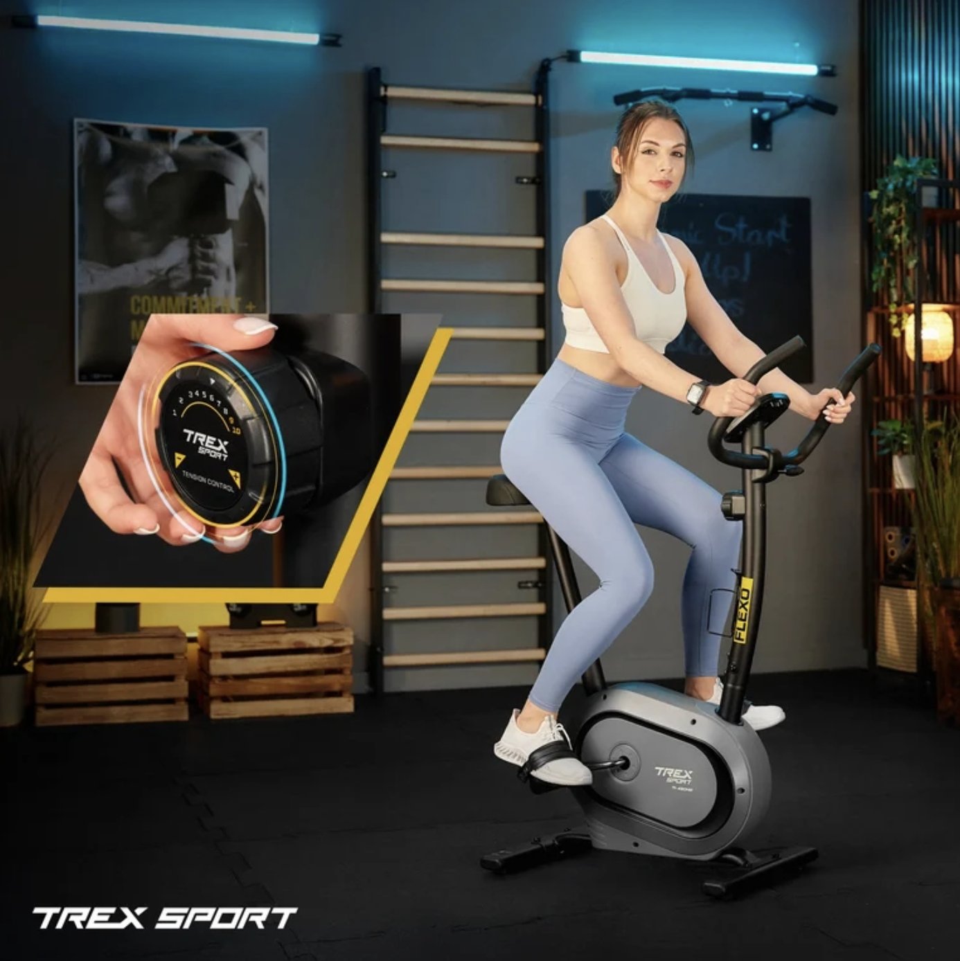Велотренажер Trex Sport TX-450MB FLEXO магнітний сірий — фото 5
