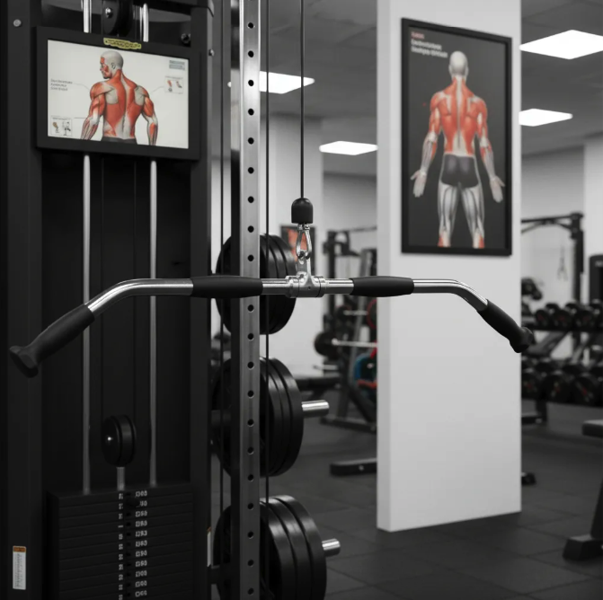 Ручка для верхньої тяги York Fitness 91см вигнута з гумовими рукоятками, хром — мініатюра 8