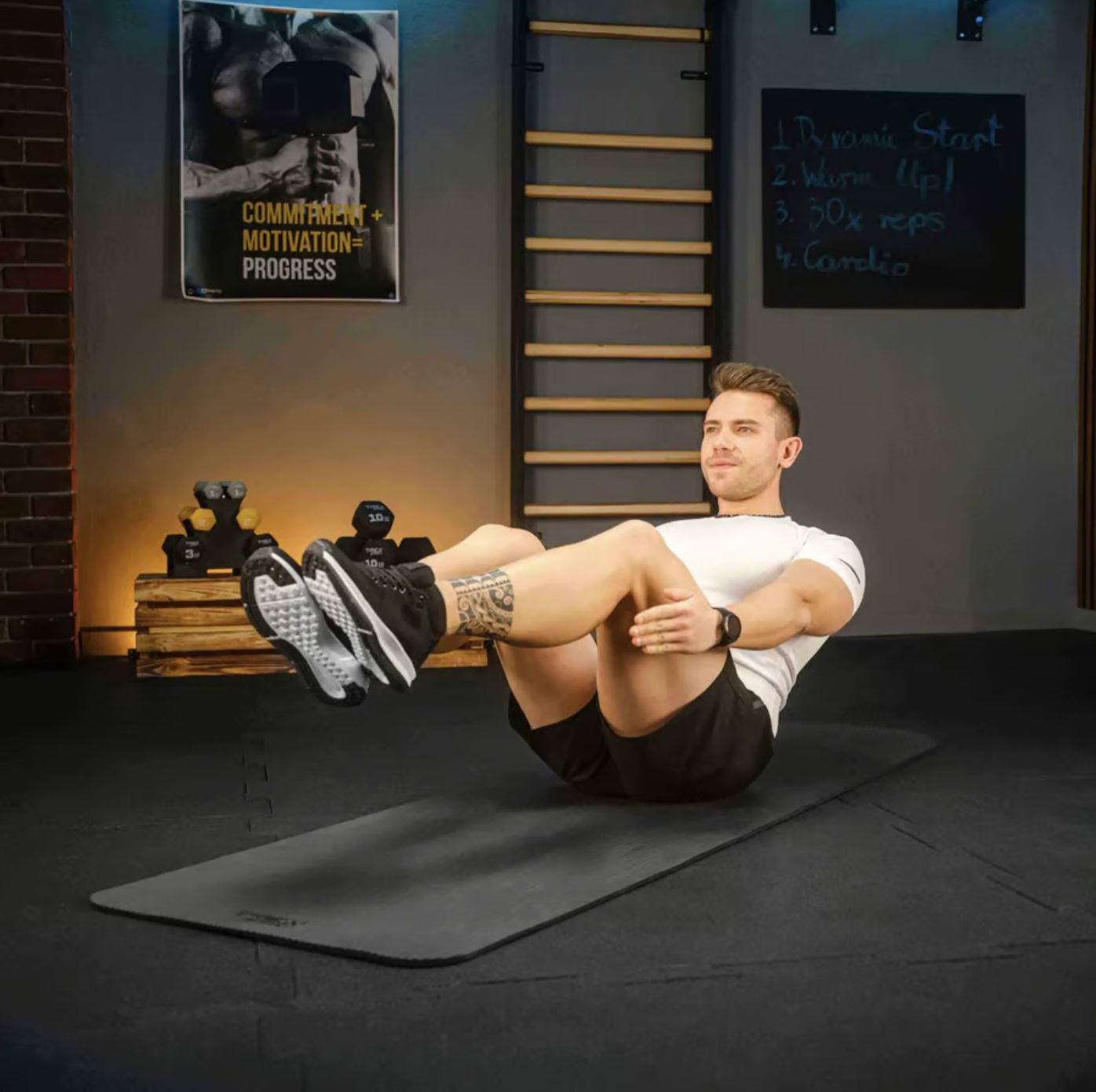 Коврик для йоги Trex Sport TX-018NGM NBR 1см 180х60 чорний — фото 4