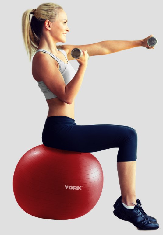 Фітбол York Fitness 55см червоний + насос — фото 4