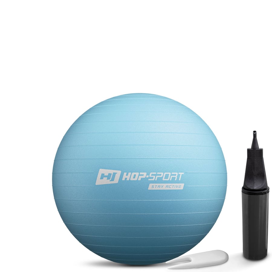 Фітбол Hop-Sport 45см блакитний + насос — фото 1