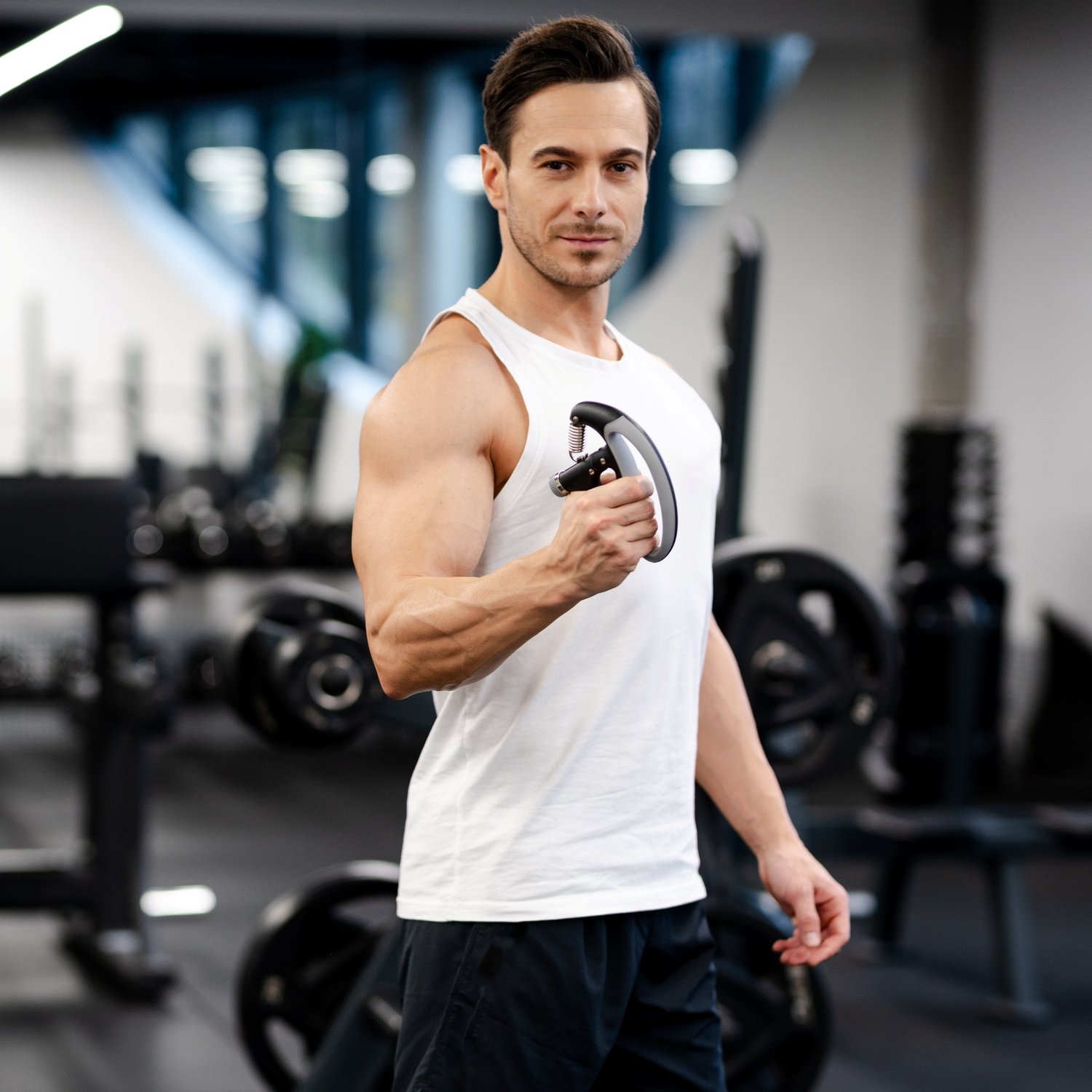 Еспандер регульований Gymtek 10-100кг з лічильником сіро-чорний — мініатюра 9