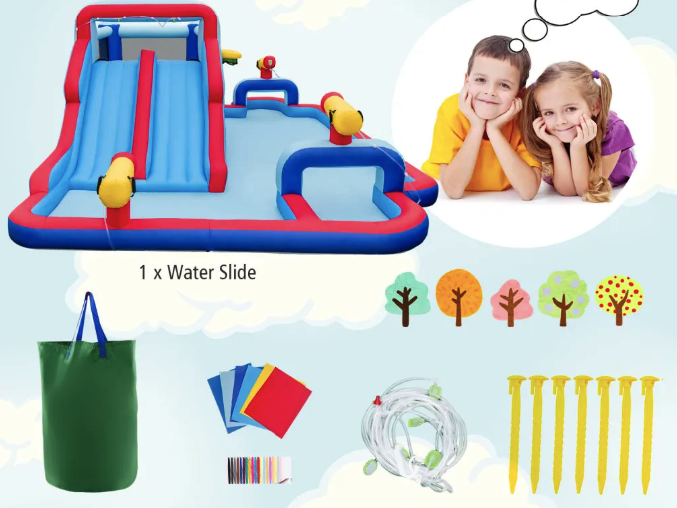 Надувний парк Costway Fun Kids із водними гірками (без вентилятора) — мініатюра 7