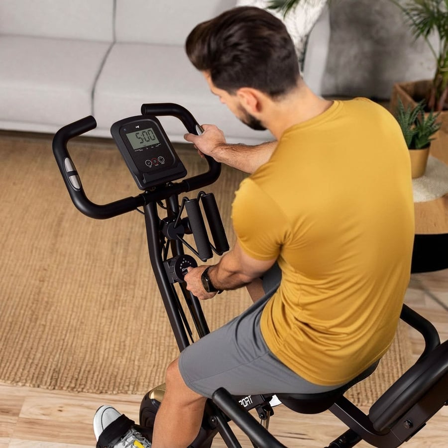 Велотренажер Hop-Sport HS-3030X Apeks X-Bike чорно-золотистий — мініатюра 6