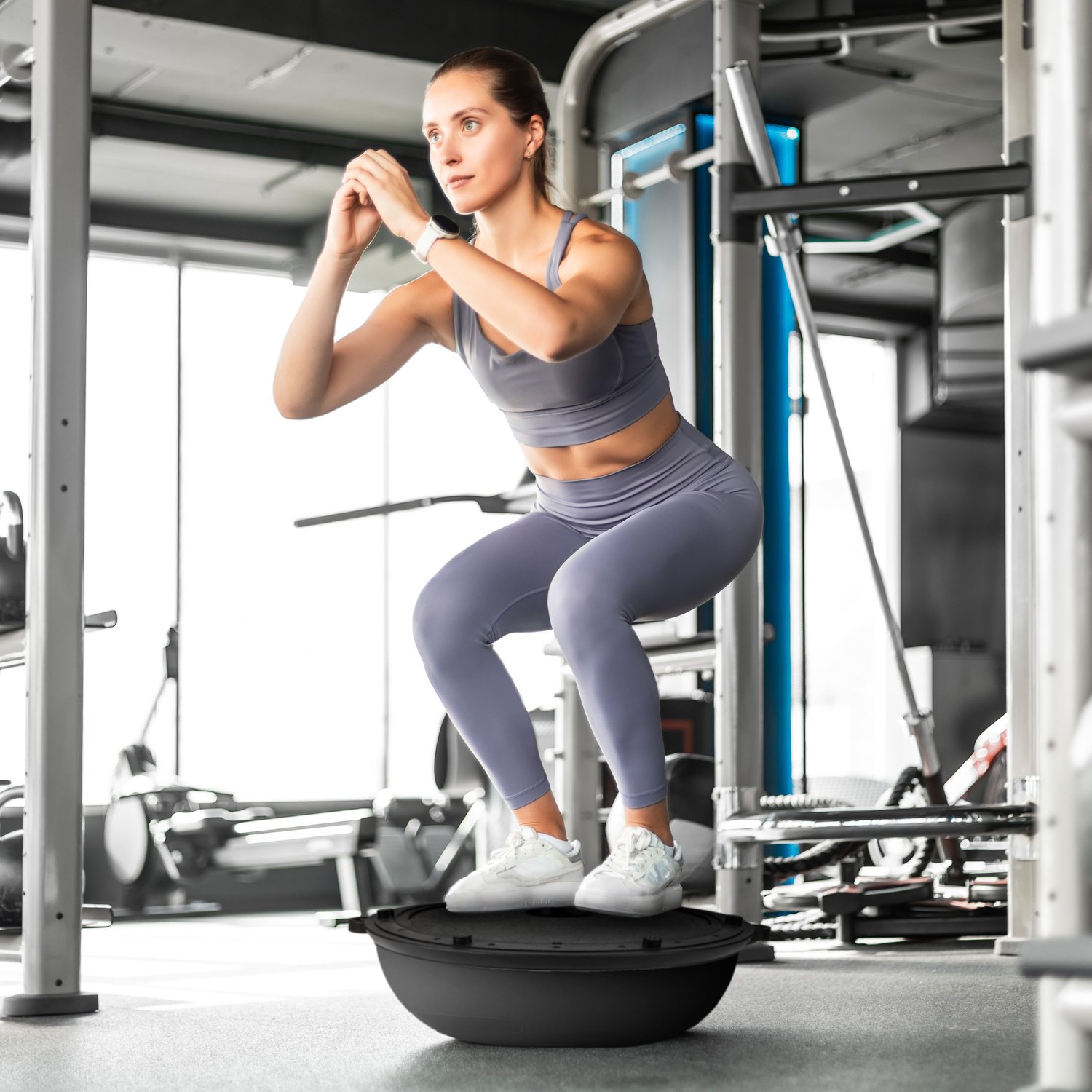 Балансувальна півсфера Gymtek Flex Core Half Ball 58см з еспандерами + насос чорний — фото 3