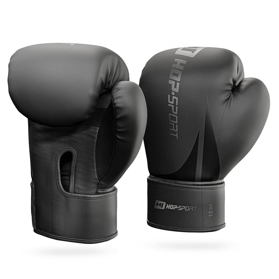 Боксерські рукавиці Hop-Sport HS-BG12 12oz чорні — мініатюра 10