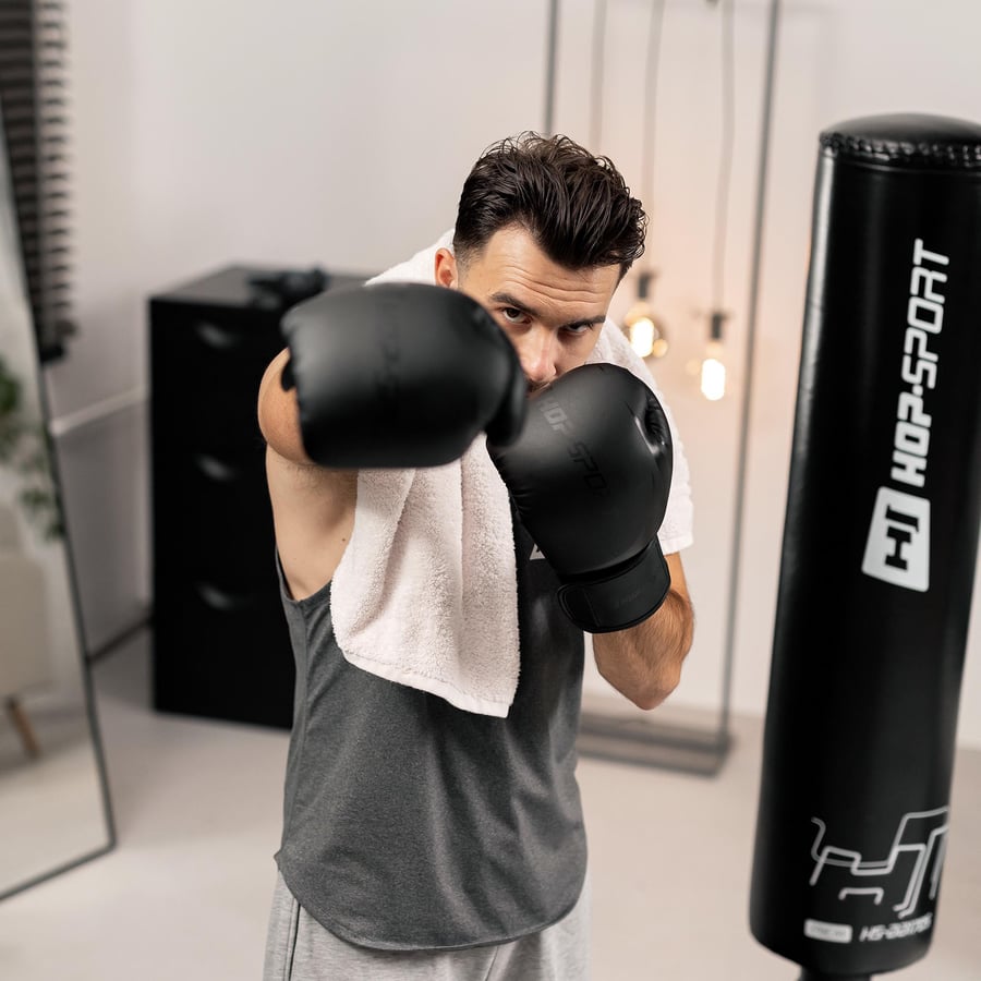 Боксерські рукавиці Hop-Sport HS-BG12 12oz чорні — мініатюра 8