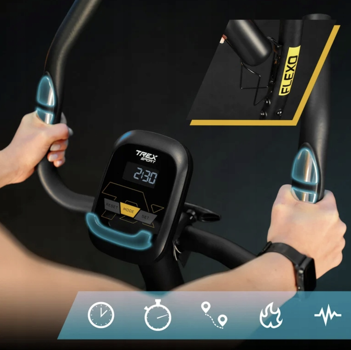 Велотренажер Trex Sport TX-450MB FLEXO магнітний чорний — мініатюра 10