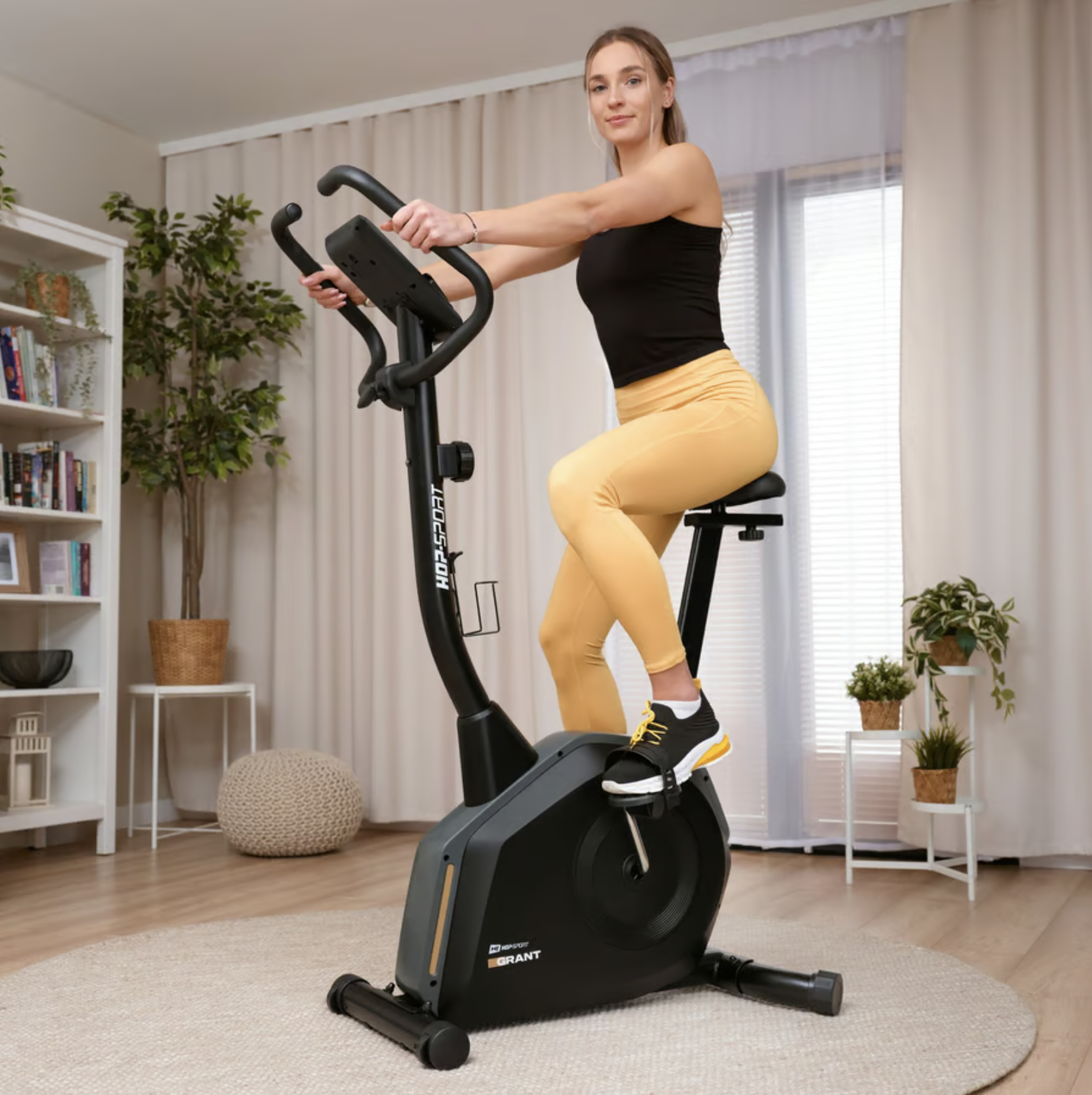 Велотренажер Hop-Sport HS-4000H Grant чорно-золотистий — фото 2