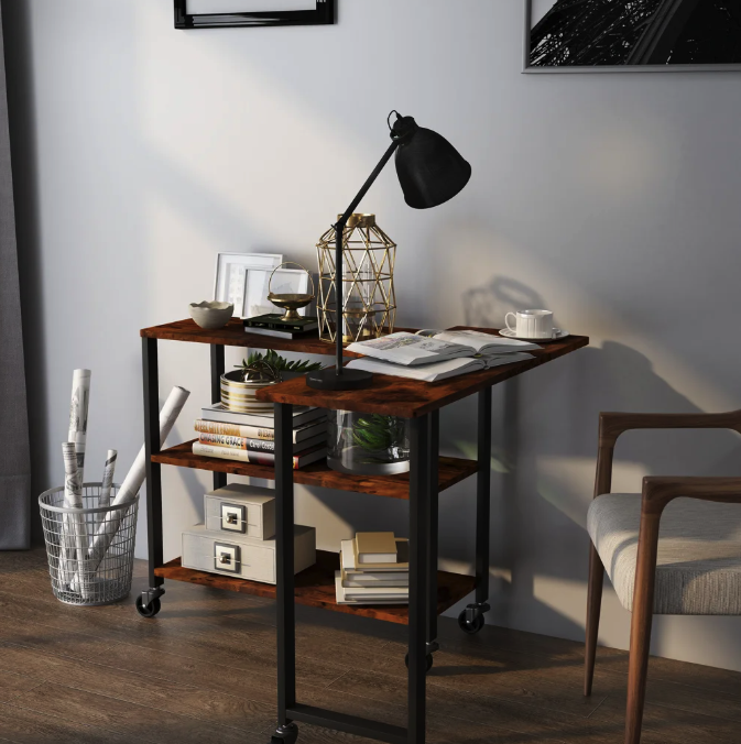 Стіл L-подібний Costway King обертовий в стилі Loft — мініатюра 10